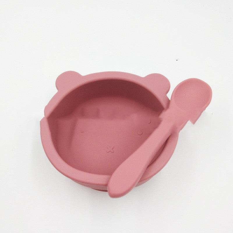 Suction Cup Anti-fall Bear Silicone Baby Bowl Complementary Food Bowl Children Feeding Tableware