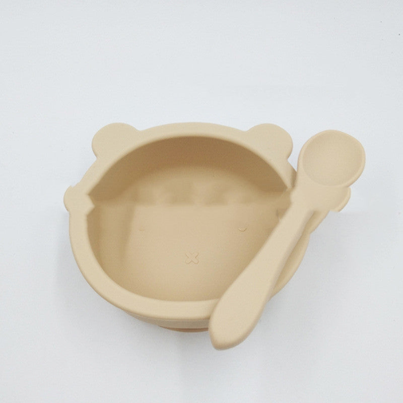 Suction Cup Anti-fall Bear Silicone Baby Bowl Complementary Food Bowl Children Feeding Tableware