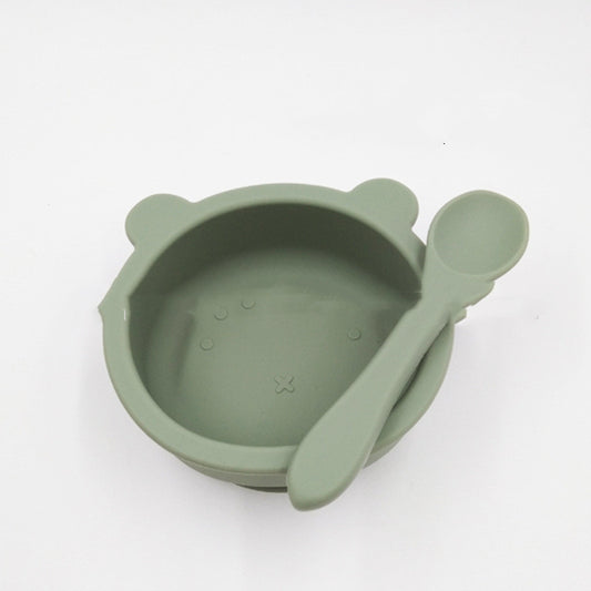 Suction Cup Anti-fall Bear Silicone Baby Bowl Complementary Food Bowl Children Feeding Tableware