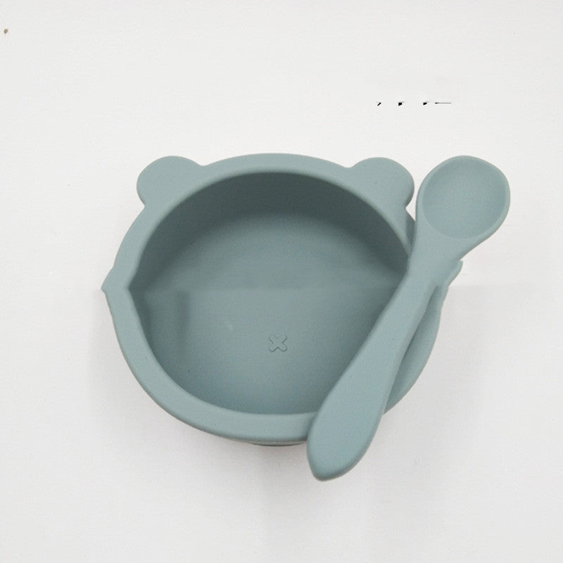 Suction Cup Anti-fall Bear Silicone Baby Bowl Complementary Food Bowl Children Feeding Tableware