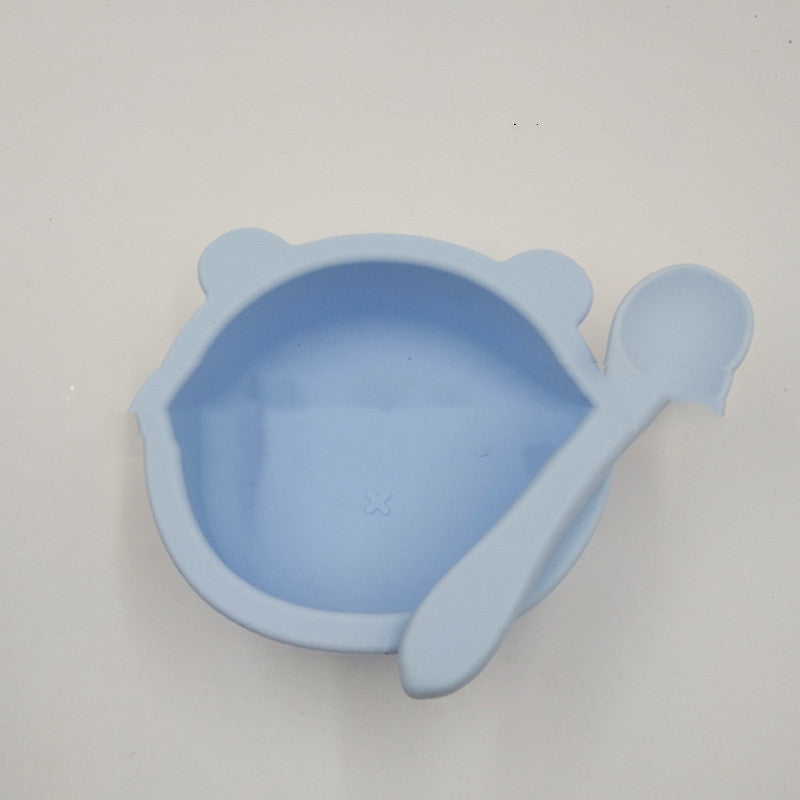 Suction Cup Anti-fall Bear Silicone Baby Bowl Complementary Food Bowl Children Feeding Tableware