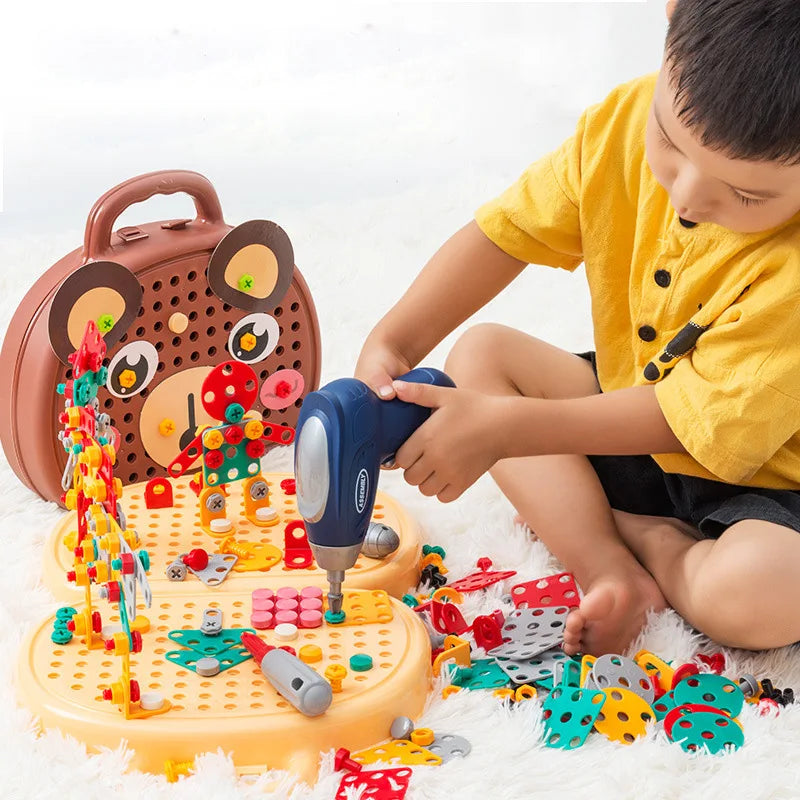 Children's simulation repair tool, baby hands on screws, disassembly and assembly toolbox, puzzle toy