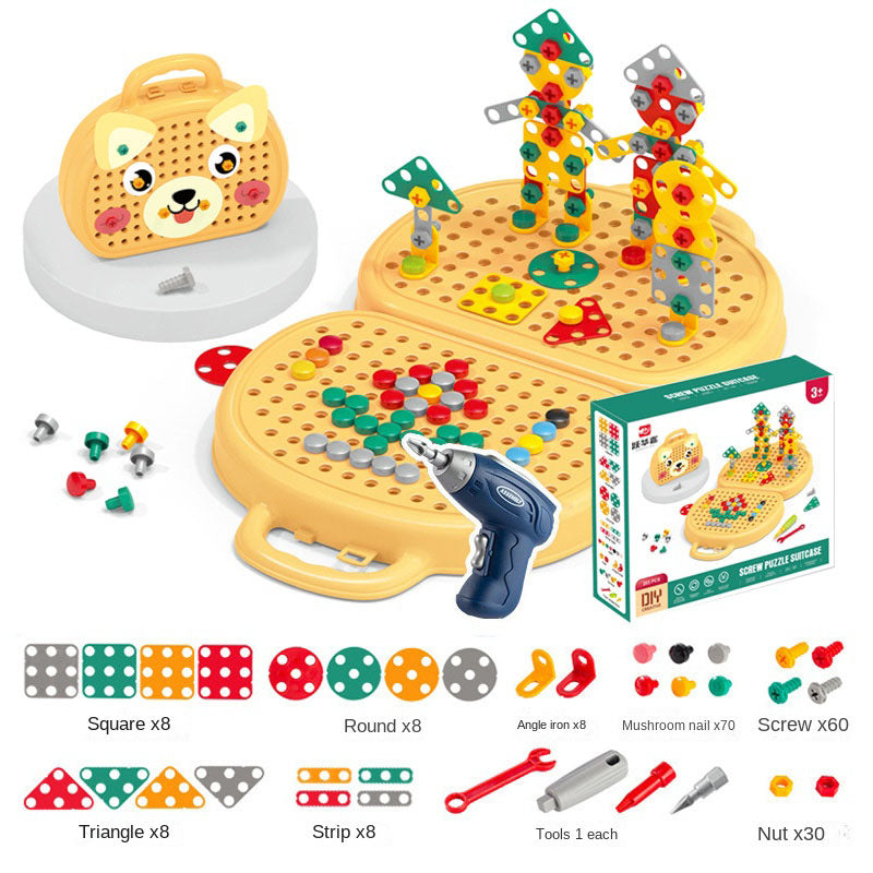 Children's simulation repair tool, baby hands on screws, disassembly and assembly toolbox, puzzle toy