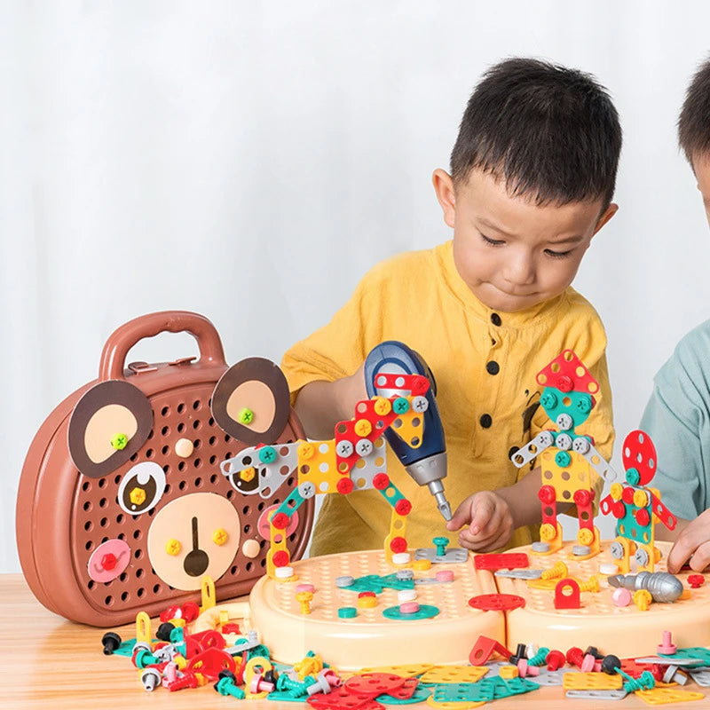 Children's simulation repair tool, baby hands on screws, disassembly and assembly toolbox, puzzle toy