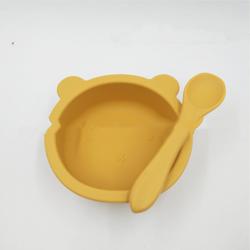 Suction Cup Anti-fall Bear Silicone Baby Bowl Complementary Food Bowl Children Feeding Tableware