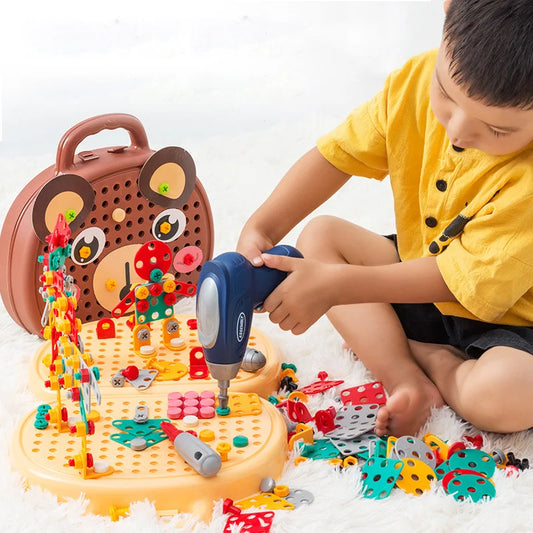 Children's simulation repair tool, baby hands on screws, disassembly and assembly toolbox, puzzle toy