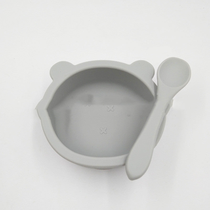 Suction Cup Anti-fall Bear Silicone Baby Bowl Complementary Food Bowl Children Feeding Tableware